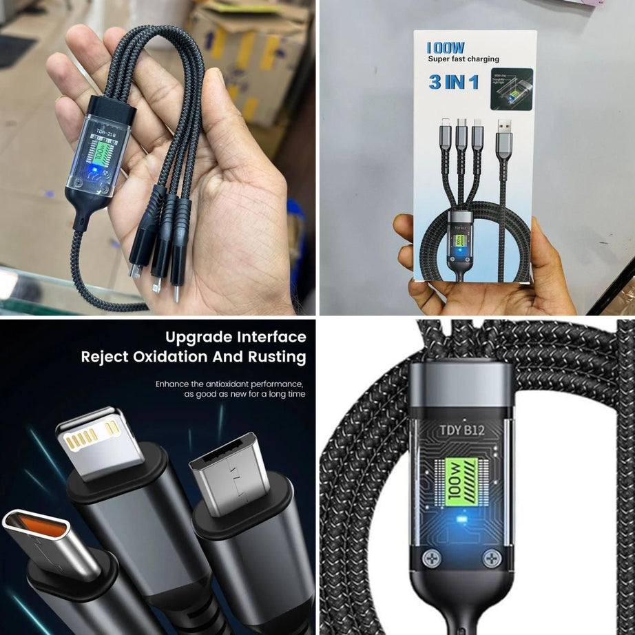 *100W CABLE* 
* *3IN1* 
* FAST CHARGING SUPPORTED